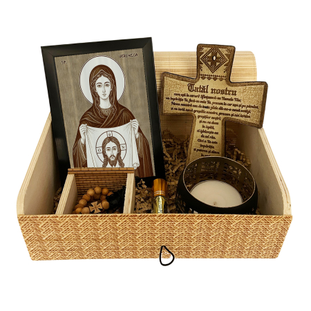Catalog Icoane - Icoana Sfanta Veronica - icoana pirogravata pe lemn de plop cu rama neagra