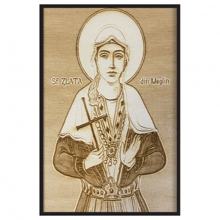 Icoana Sfanta Zlata Pirogravata in Lemn Catalog Icoane - Icoana Sfanta Zlata Pirogravata in Lemn