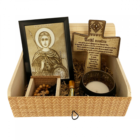 Catalog Icoane - Icoana Sfantul Gheorghe Pirogravata in Lemn