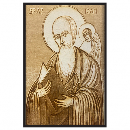 Icoana Sfantul Ioan Pirogravata in Lemn Catalog Icoane - Icoana Sfantul Ioan Pirogravata in Lemn