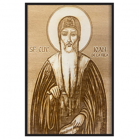 Icoana Sfantul Ioan de la Rila Pirogravata in Lemn Catalog Icoane - Icoana Sfantul Ioan de la Rila Pirogravata in Lemn