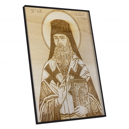 Icoana Sfantul Luca al Crimeei Pirogravata in Lemn [1]