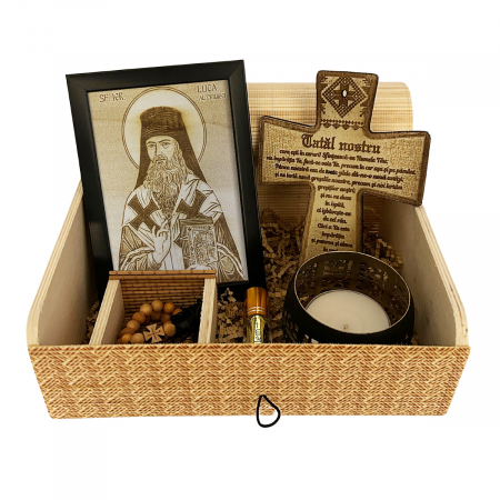 Catalog Icoane - Icoana Sfantul Luca al Crimeei Pirogravata in Lemn