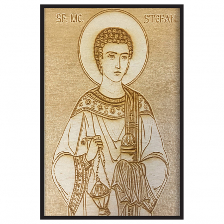Catalog Icoane - Icoana Sfantul Stefan Pirogravata in Lemn