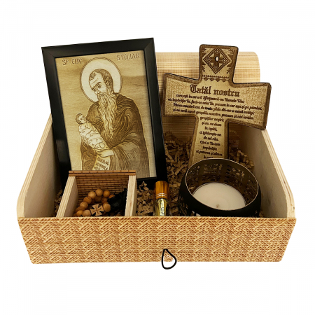 Catalog Icoane - Icoana Sfantul Stelian Pirogravata in Lemn