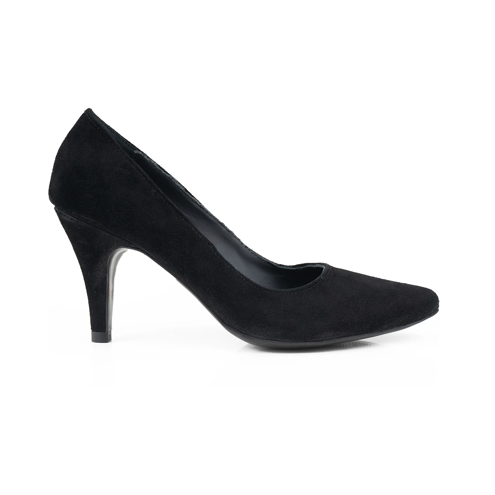 PANTOFI STILETTO, DIN PIELE INTOARSA NEAGRA [3]
