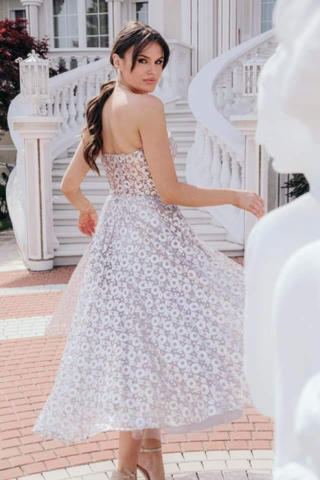 ROCHIE SUPERBA, CU DETALII SUBTILE ARGINTII SI CORSET IN PARTEA DE SUS [5]