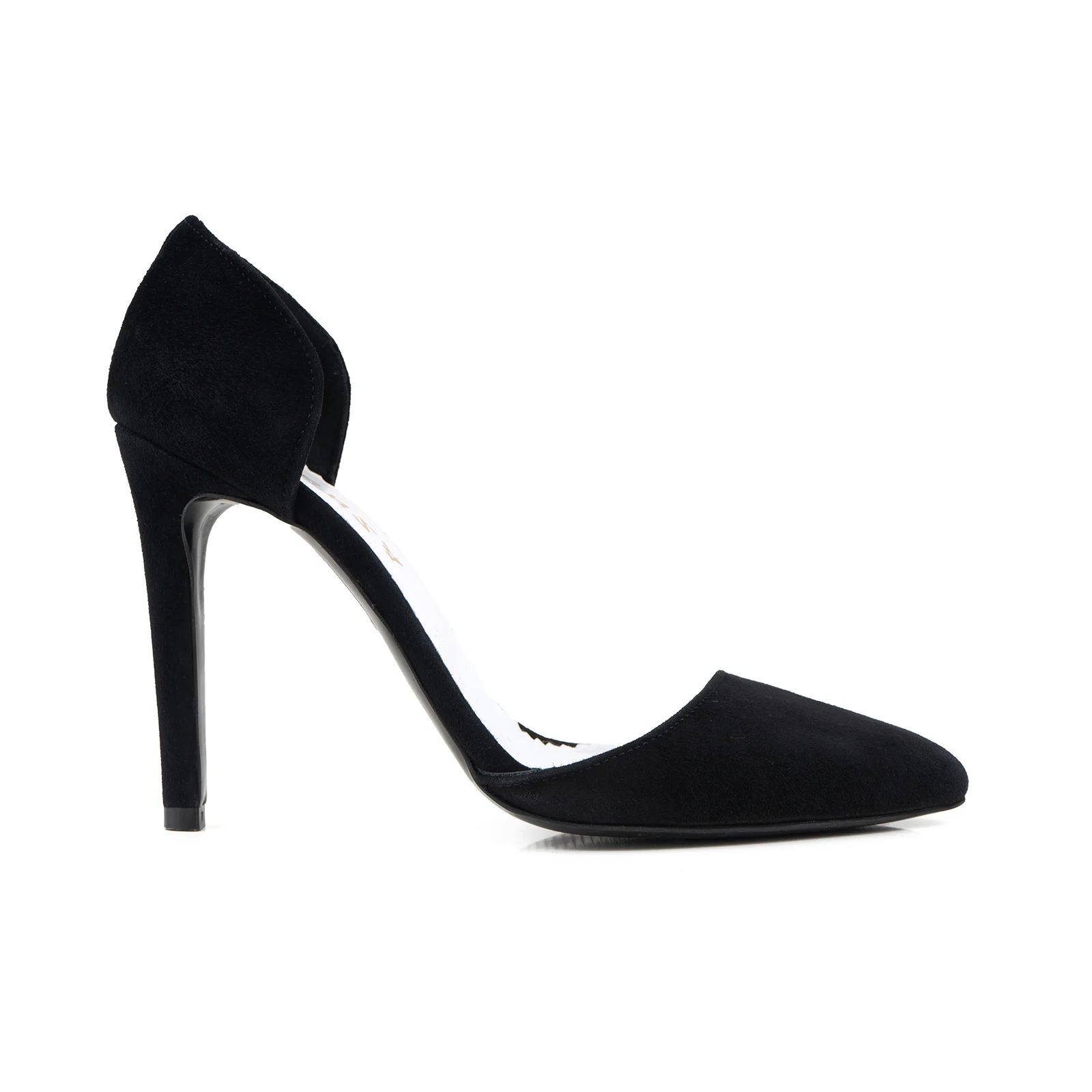 PANTOFI STILETTO DECUPATI, DIN PIELE INTOARSA NEAGRA [2]