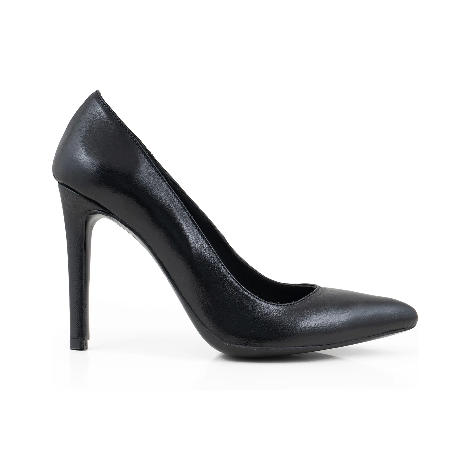 PANTOFI STILETTO, DIN PIELE NATURALA NEAGRA, CU CAPTUSEALA DIN PIELE SI VARF ASCUTIT [4]