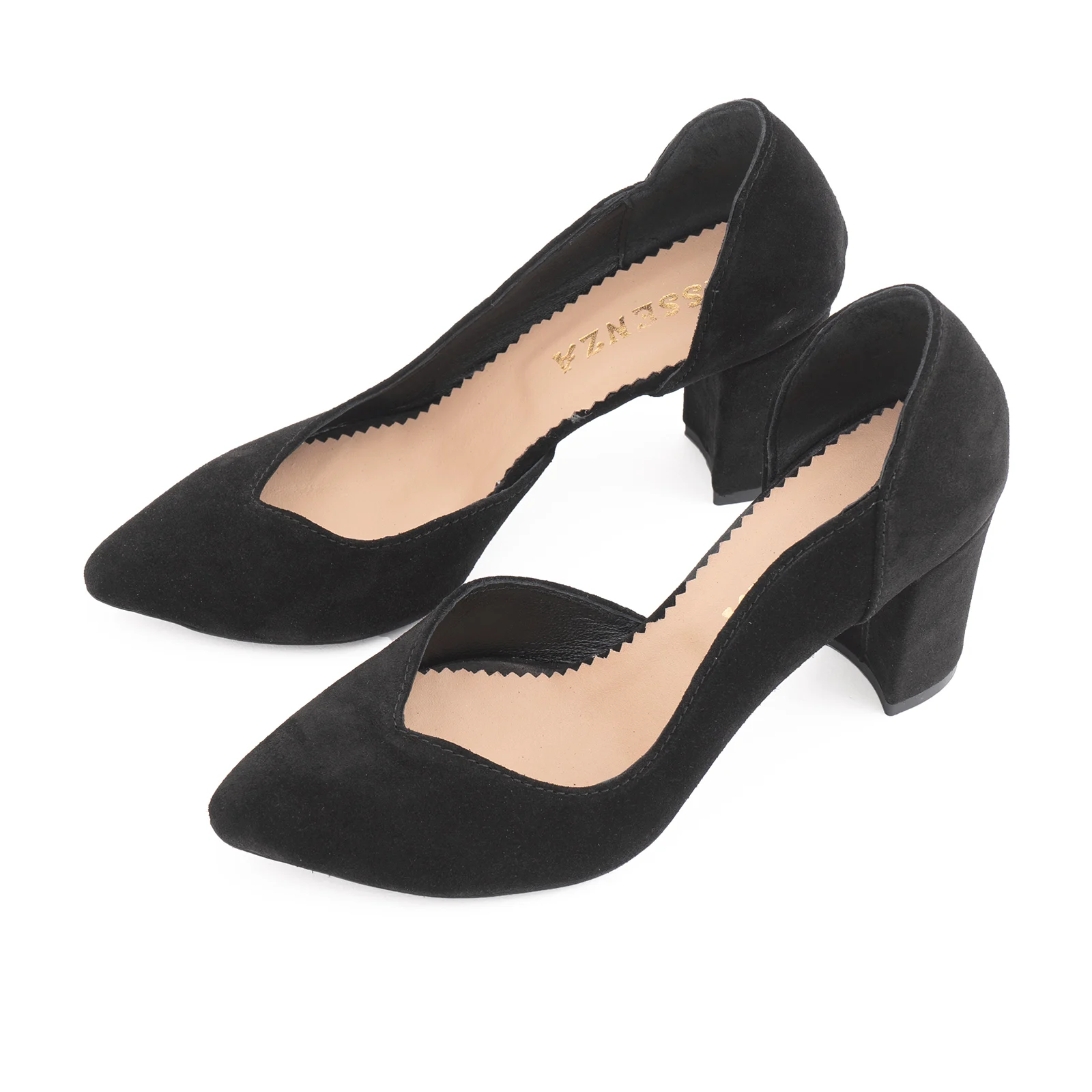 PANTOFI STILETTO, DIN PIELE INTOARSA NEAGRA, CU DECUPAJ INTERIOR [3]