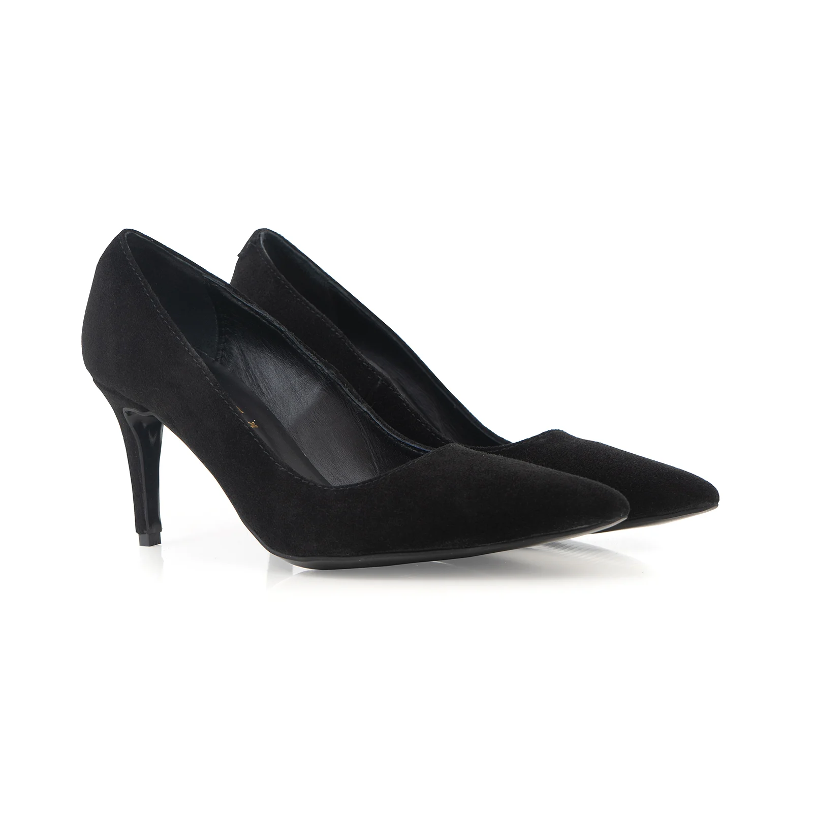 PANTOFI STILETTO, DIN PIELE NATURALA INTOARSA, CU TOC DE 7CM IMBRACAT IN PIELE [2]