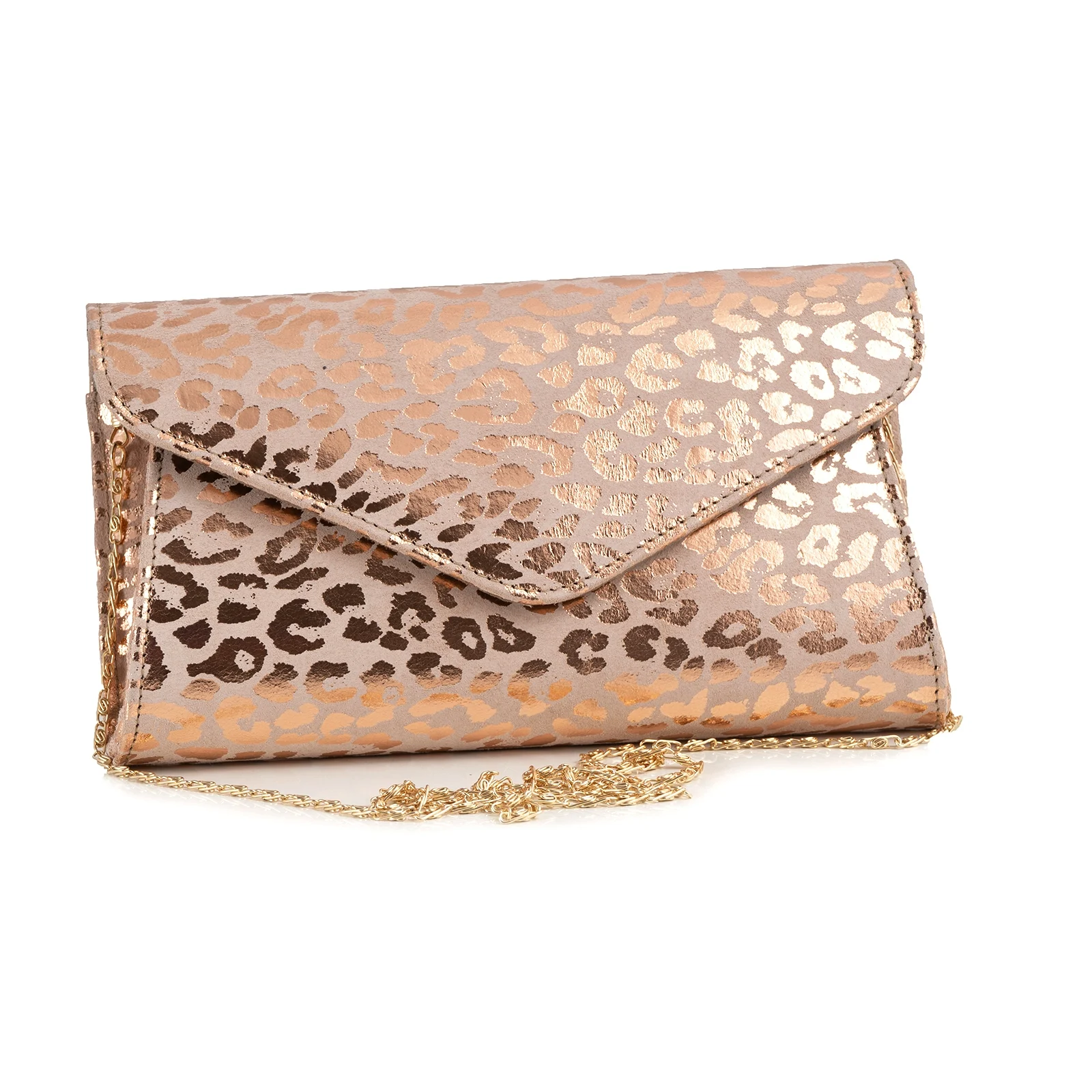 POSETA PLIC EMMA, CAPAC IN V, DIN PIELE LAMINATA AURIU/ROSE PAL ANIMAL PRINT [2]