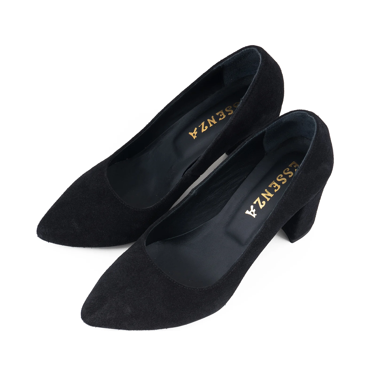 PANTOFI CU TOC PATRAT, DIN PIELE INTOARSA NEAGRA [3]