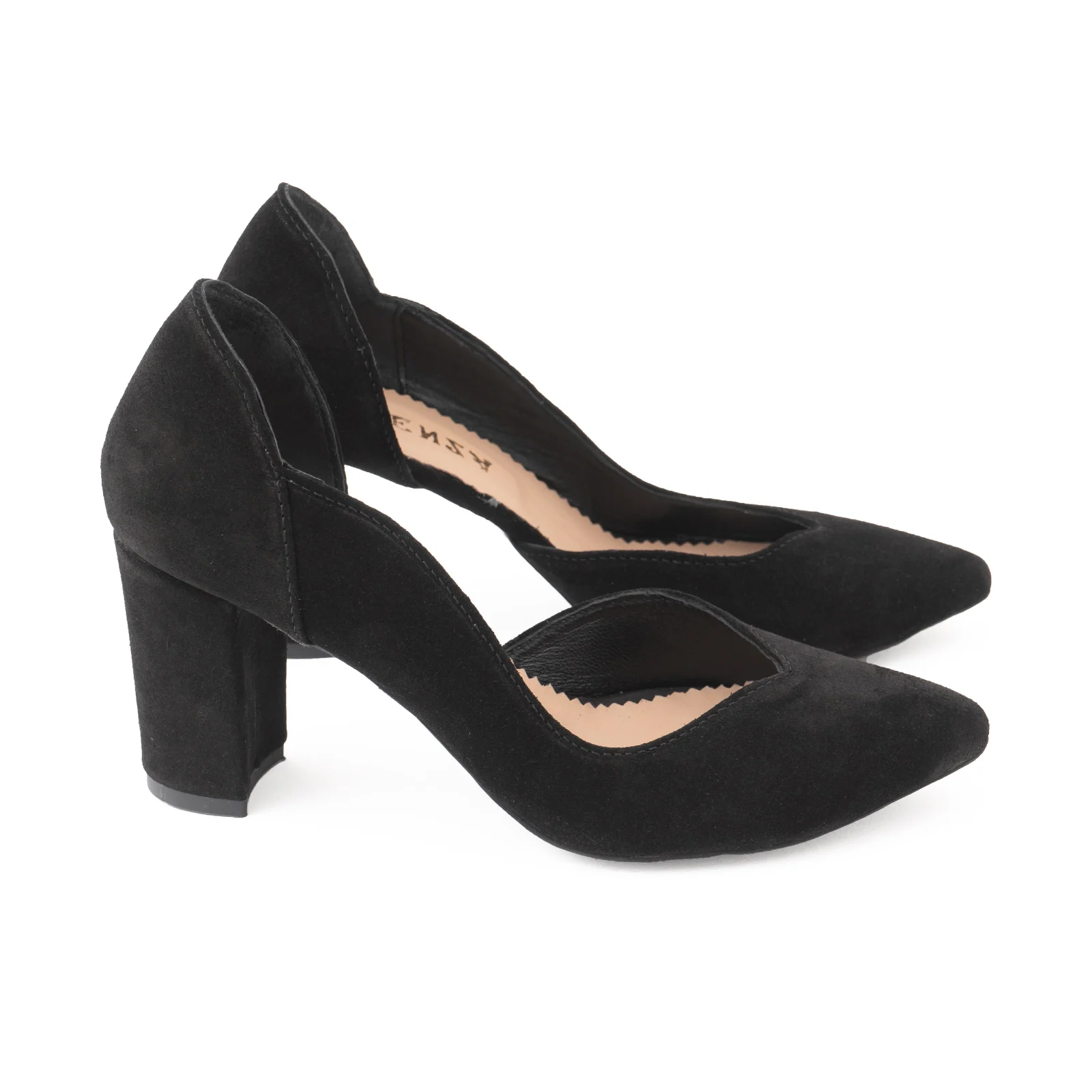 PANTOFI STILETTO, DIN PIELE INTOARSA NEAGRA, CU DECUPAJ INTERIOR [2]