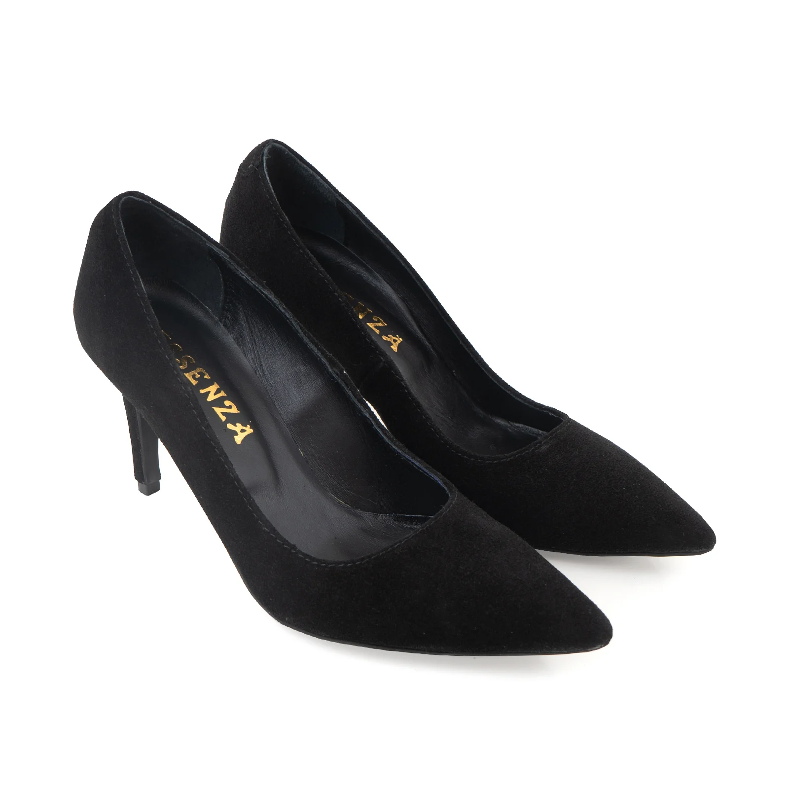 PANTOFI STILETTO, DIN PIELE NATURALA INTOARSA, CU TOC DE 7CM IMBRACAT IN PIELE [4]