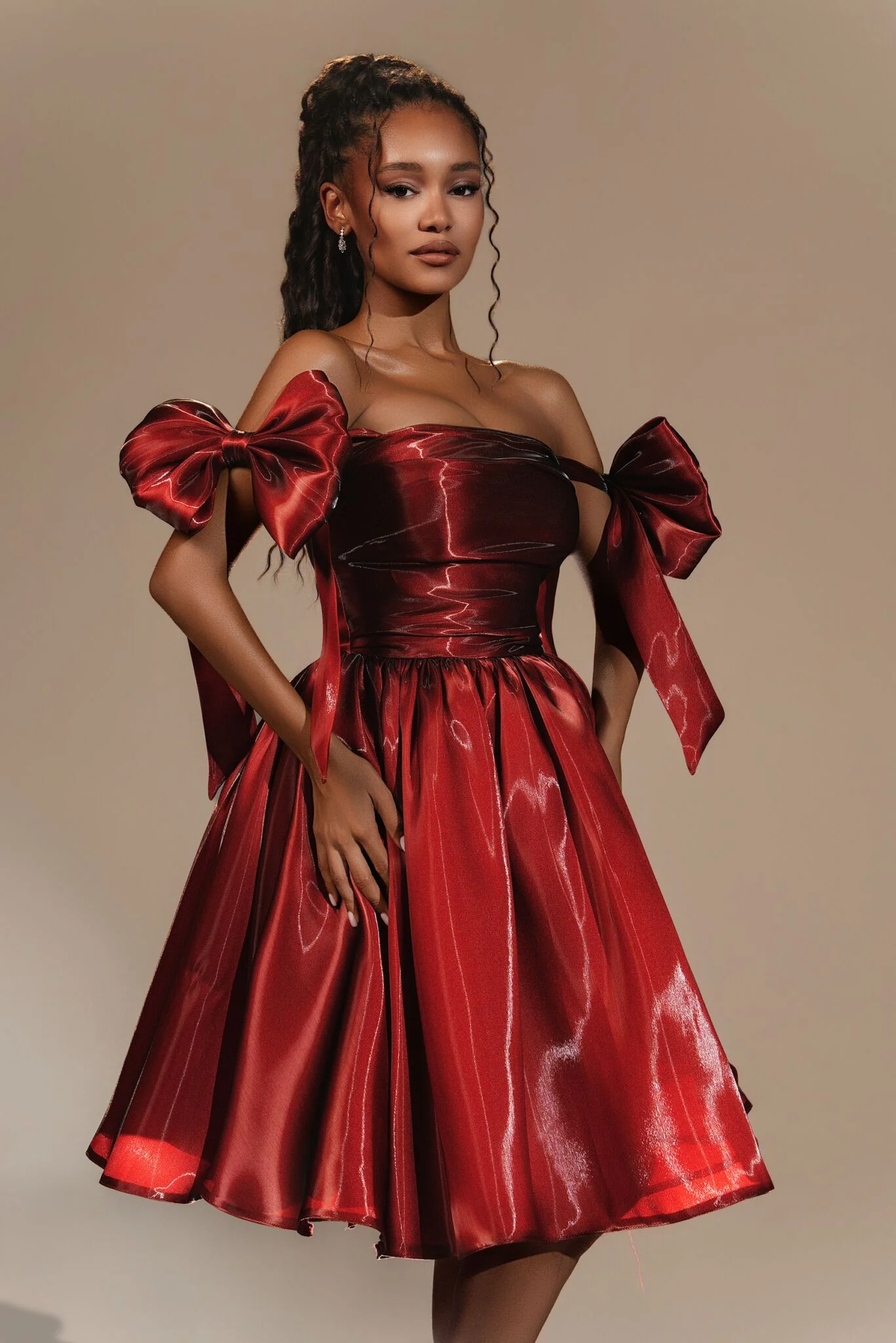Rochie de Ocazie Premium Baby-Doll "Amour Burgundy" [2]