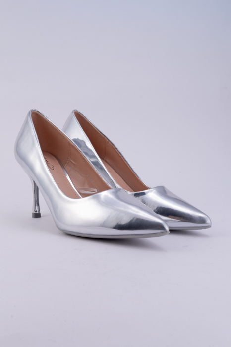 Pantofi Stiletto  Argintiu [2]