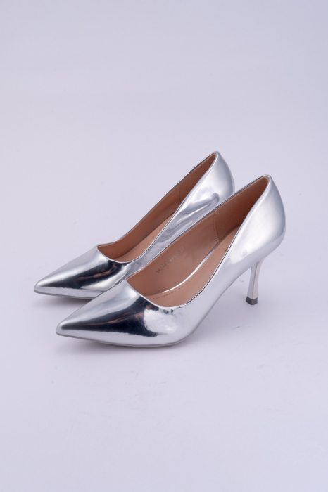 Pantofi Stiletto  Argintiu [3]