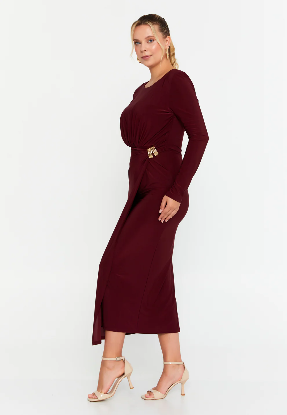 Rochie midi burgundy classy style [3]