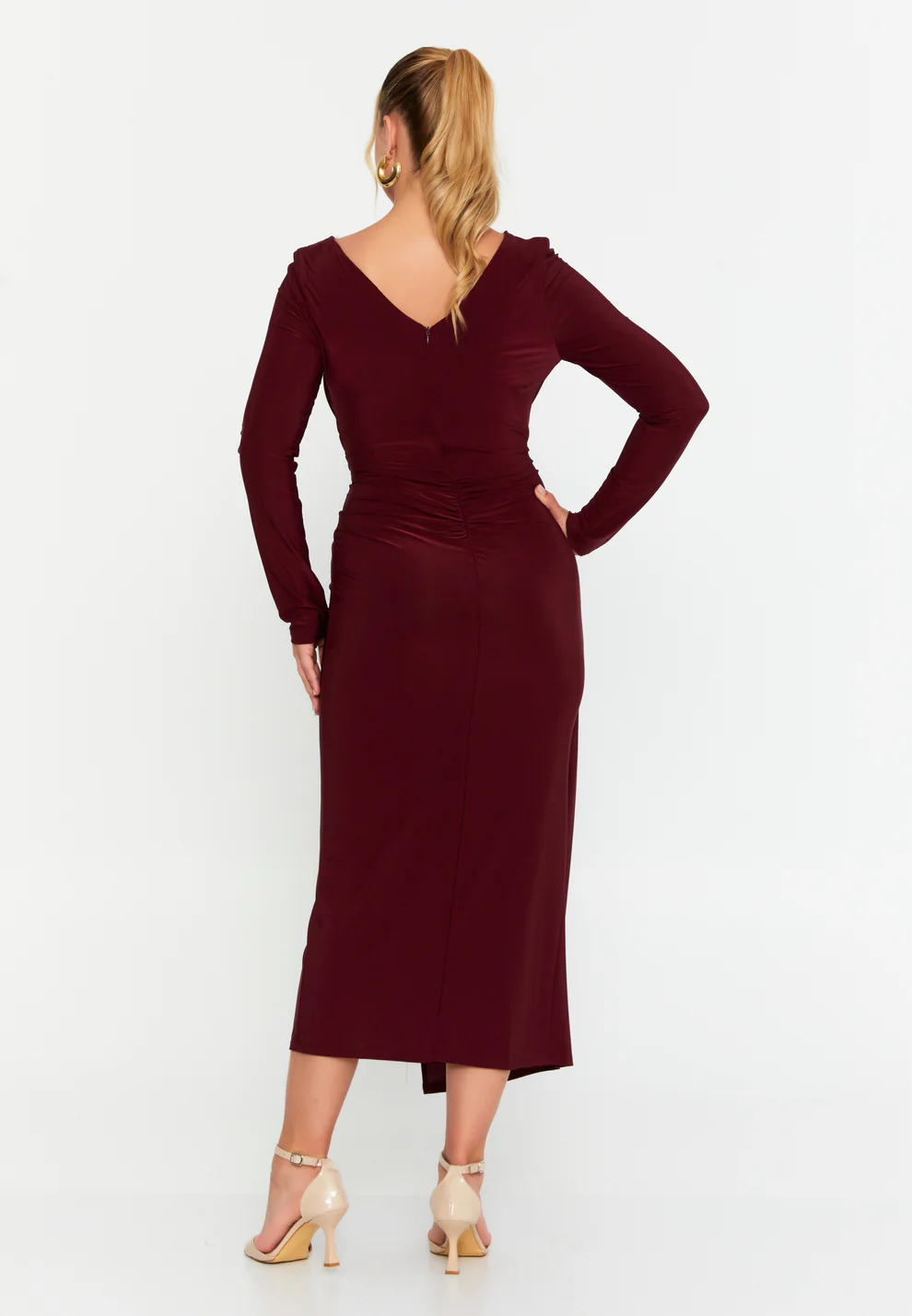 Rochie midi burgundy classy style [2]
