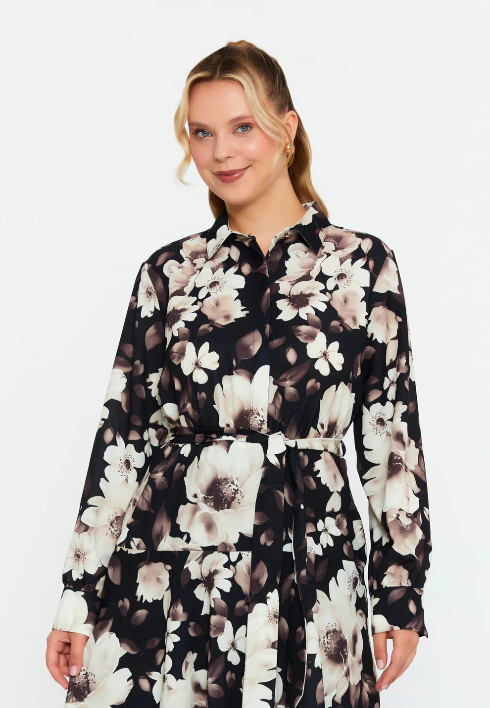Rochie midi cu imprimesu floral [4]