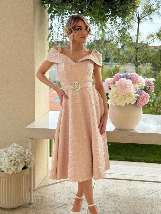 ROCHIE MIDI ROZE CU CUREA IN TALIE [2]