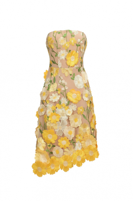 Rochie mini, fără mâneci, cu flori [4]