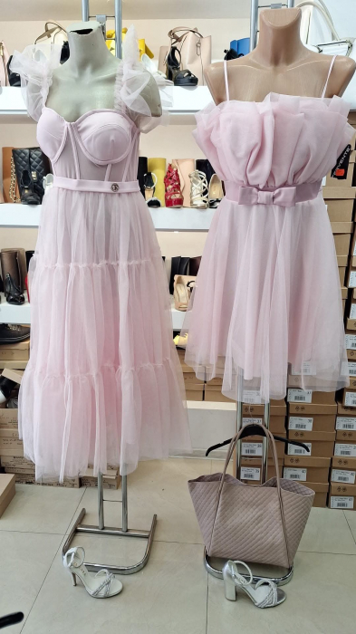 Rochie scurta roz pudra [4]