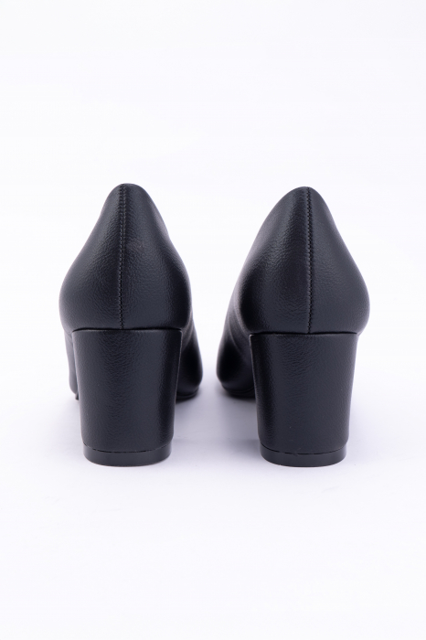 Toc 4 cm Pantofi cu Toc gros  Negru [4]