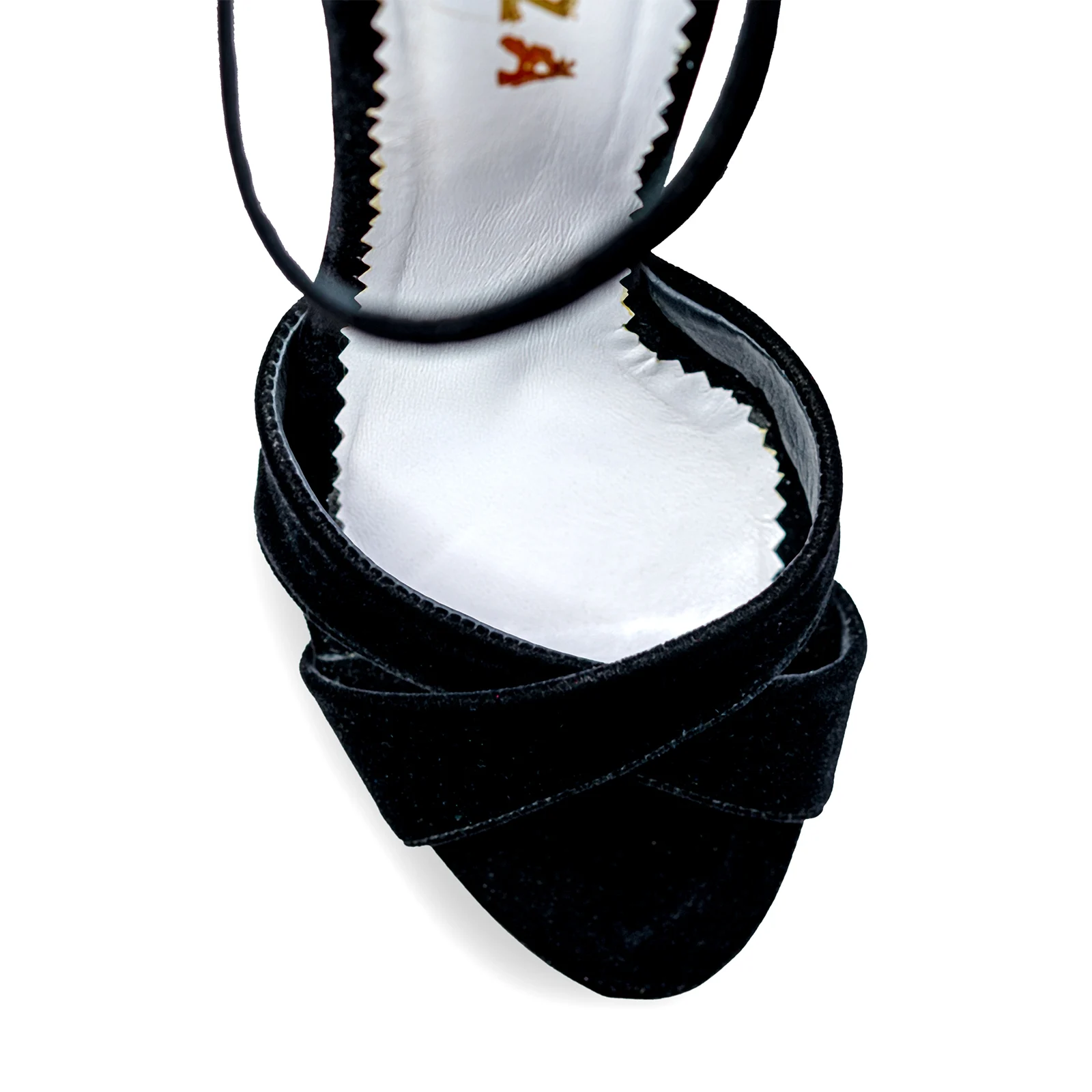 Sandale - SANDALE CU PLATFORMA, DIN CATIFEA NEAGRA