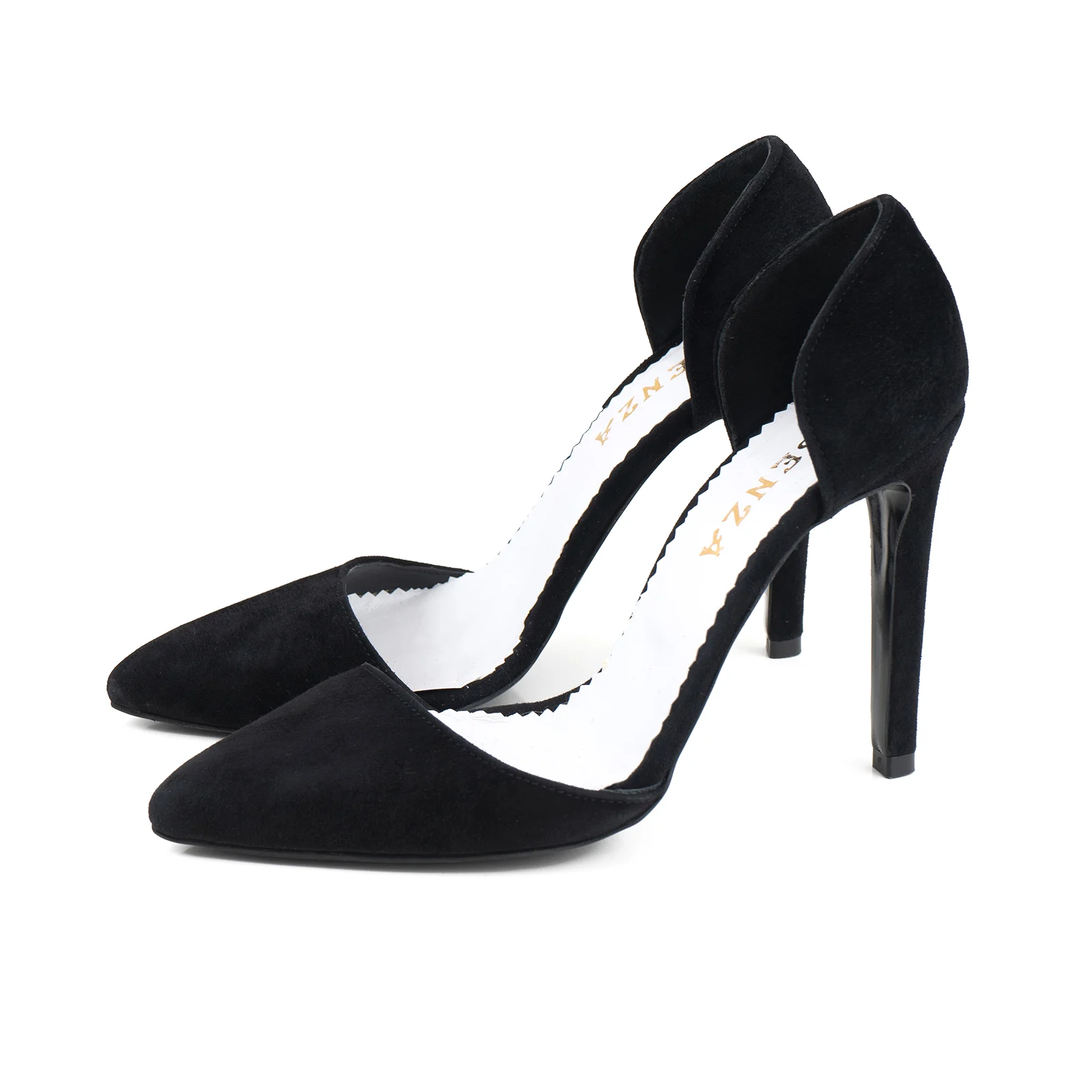 Pantofi - PANTOFI STILETTO DECUPATI, DIN PIELE INTOARSA NEAGRA