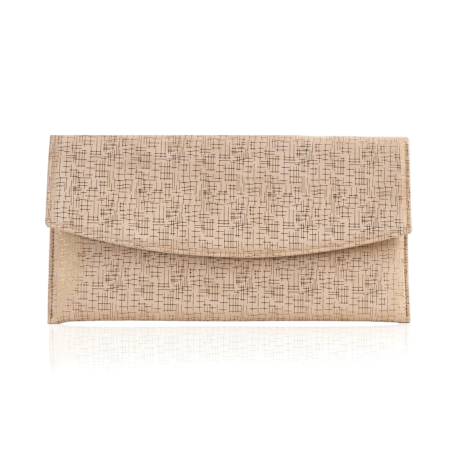 Plicuri - POSETA PLIC ANNA, DIN PIELE BEIGE CU DUNGULITE AURII