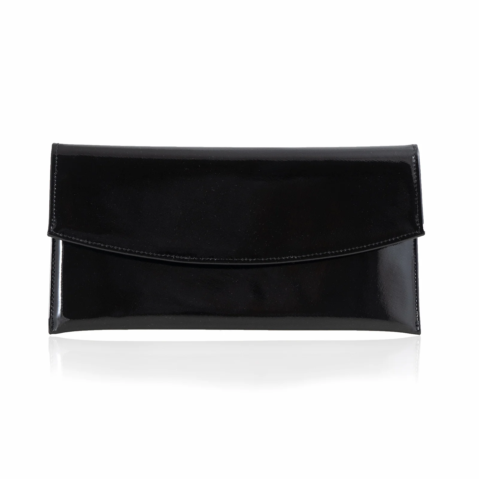 Plicuri - POSETA PLIC ANNA, DIN PIELE LACUITA NEAGRA