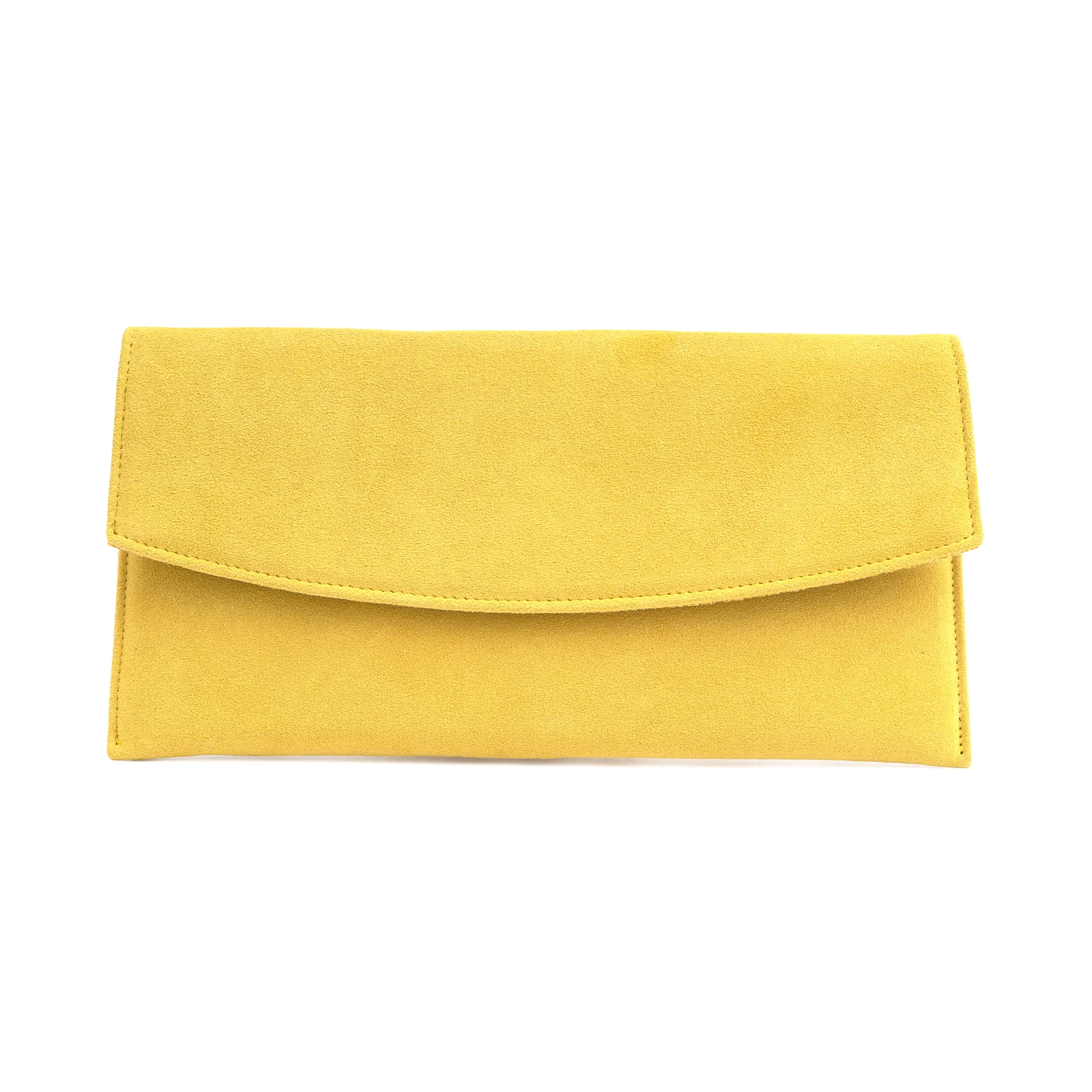 Plicuri - POSETA PLIC ANNA, DIN PIELE INTOARSA GALBEN DESCHIS, CU LANT DETASABIL PENTRU UMAR