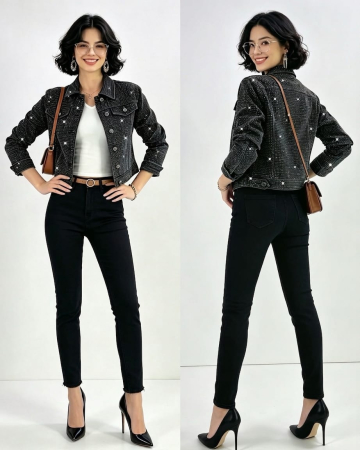 Jeans - Blugi Dama Skinny High-Waist – Black Elegance