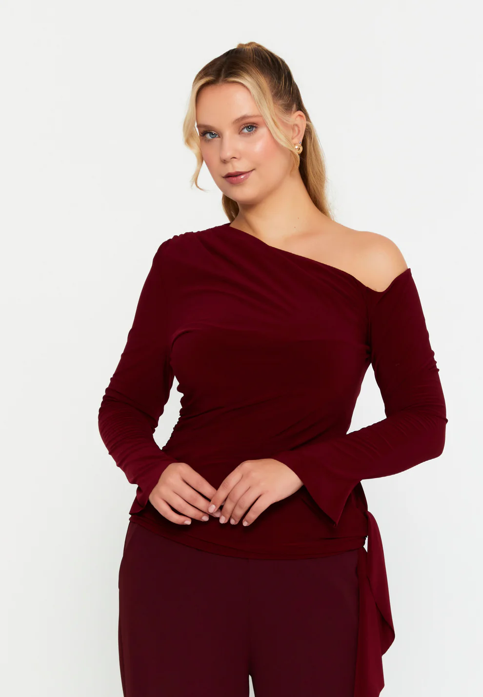 Imbracaminte - Bluza classy style burgundy