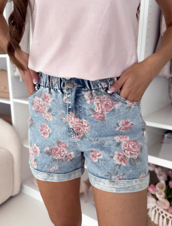 Imbracaminte - Pantaloni scurti de blugi cu imprimeu floral