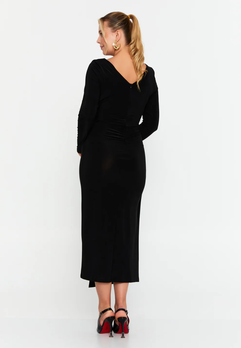 Rochii - Rochie midi neagra classy style