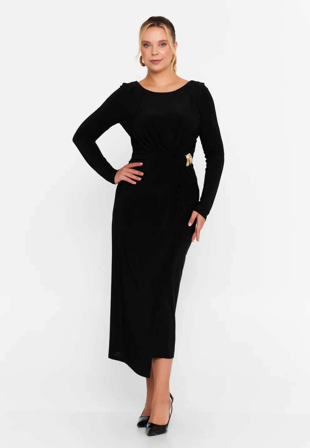 Imbracaminte - Rochie midi neagra classy style
