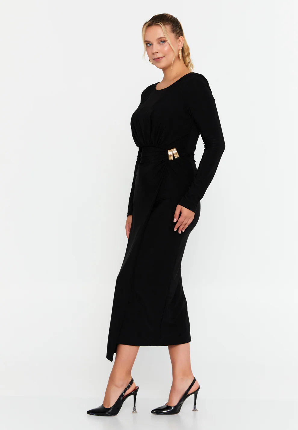 Rochie midi neagra classy style [2]
