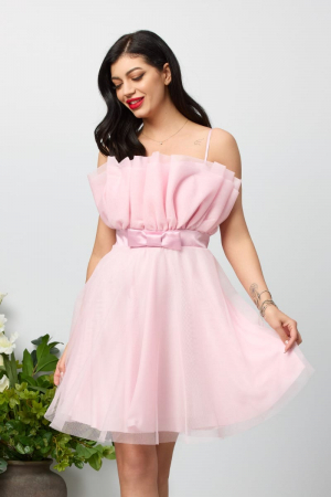 Imbracaminte - Rochie scurta roz pudra