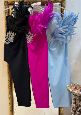Rochie spectaculoasa accesorizata - bleu [2]