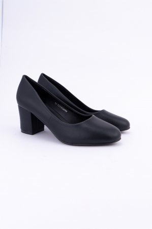Toc 4 cm Pantofi cu Toc gros  Negru [1]