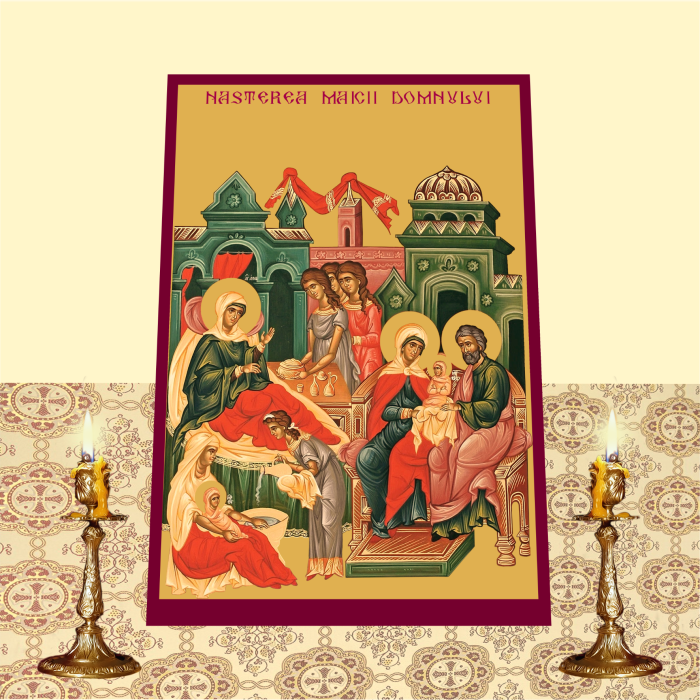 Icoana Nasterea Maicii Domnului printata pe MDF cu UV la dimensiunea A4 [2]