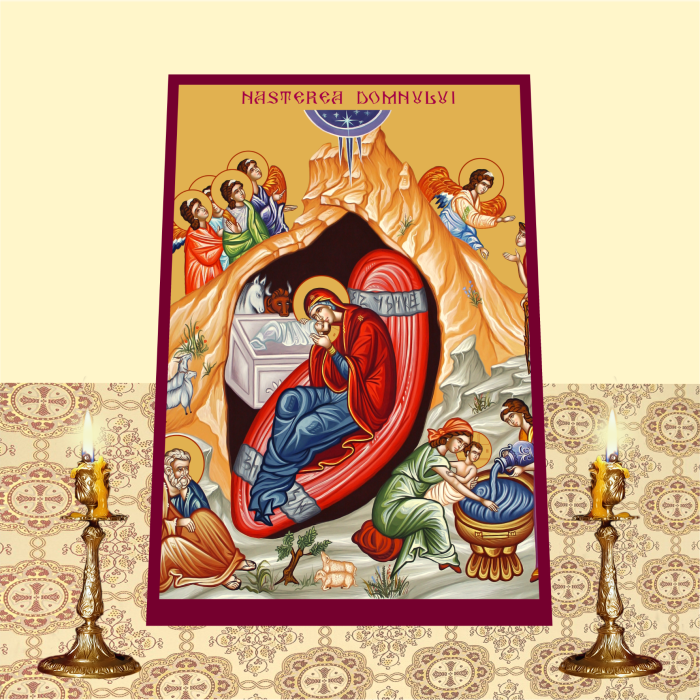 Icoana Nasterea Domnului printata pe MDF cu UV la dimensiunea A4 [2]