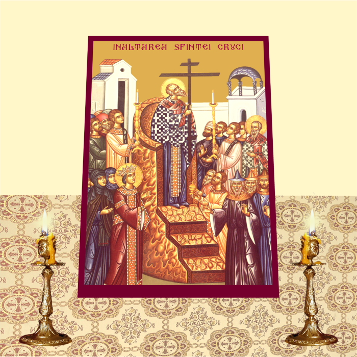 Icoana Inaltarea Sfintei Cuci printata pe MDF cu UV la dimensiunea A4 [2]