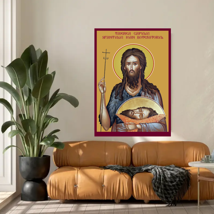 Icoana Taierea Capului Sfantului Ioan Botezatorul printata pe MDF cu UV la dimensiunea A4 [3]