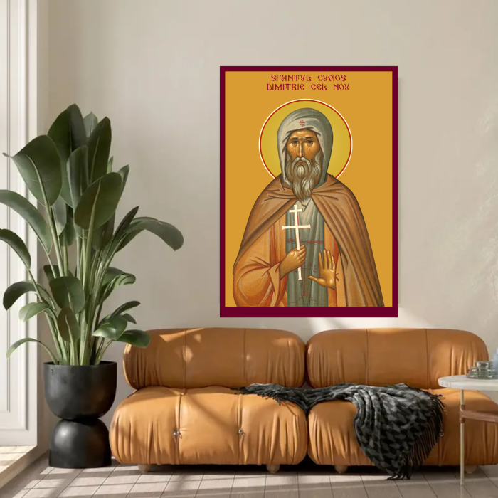 Icoana Sfantul Cuvios Dimitrie cel Nou printata pe MDF cu UV la dimensiunea A4 [3]