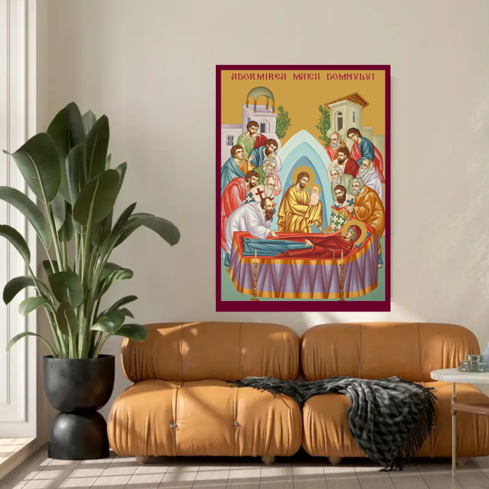 Icoana Adormirea Maicii Domnului printata pe MDF cu UV la dimensiunea A4 [3]