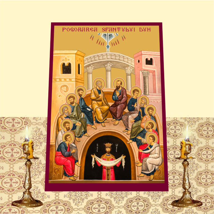 Icoana Pogorarea Sfantului Duh printata pe MDF cu UV la dimensiunea A4 [2]